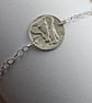 Elephant Engraved Sterling Silver Coin Bracelet