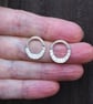 Earring studs, Silver daisy cluster ring stud earrings, silver hoop studs, ARC