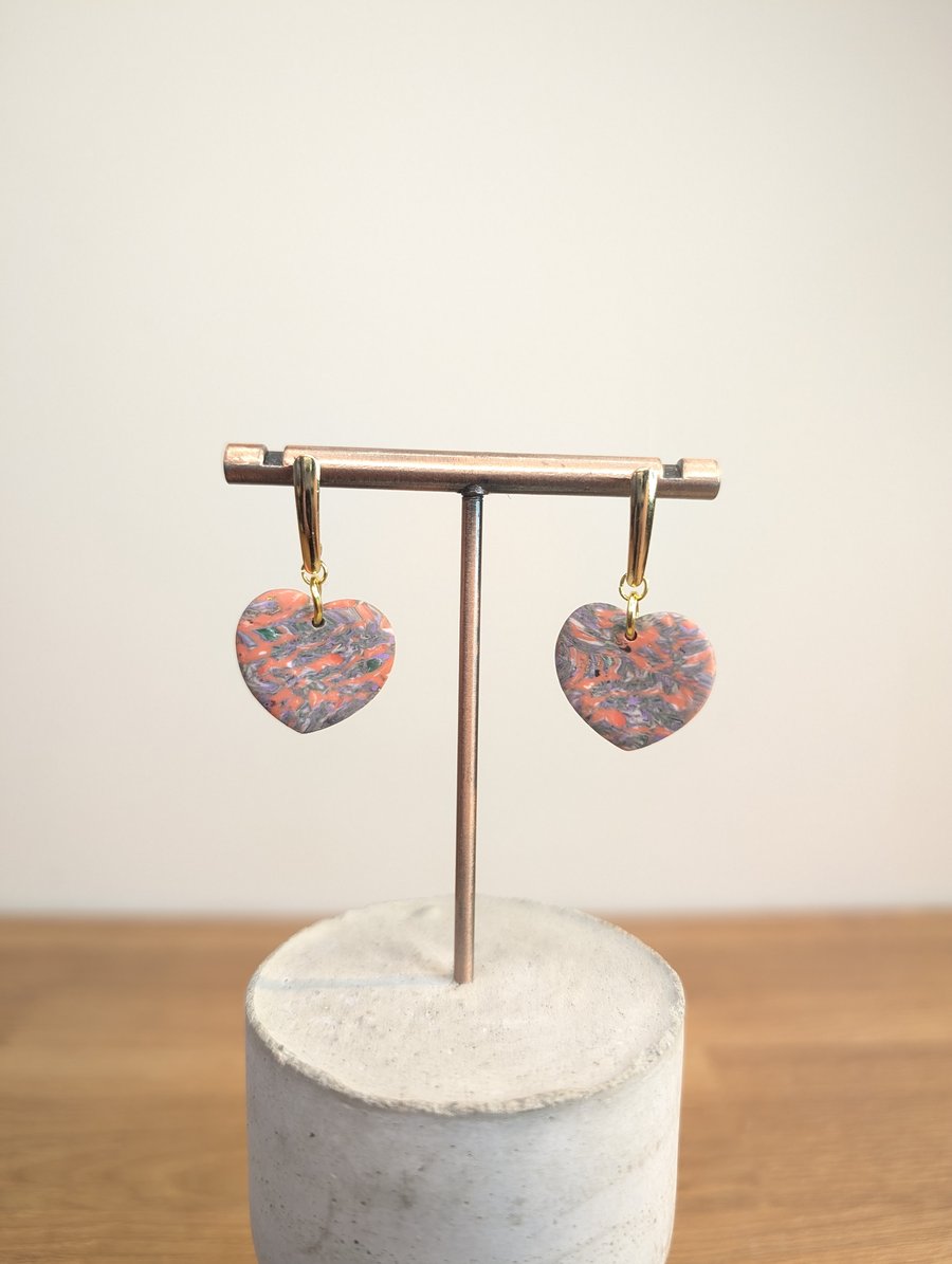 Heart dangle earrings 