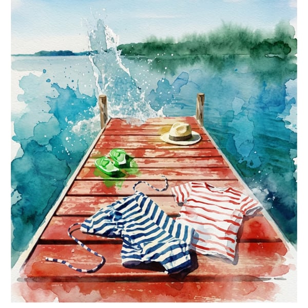 A3 Chunky Dunk Coastal Coloursplash Print – Unframed