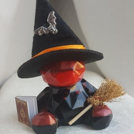 Gorgeous Spell Caster Witch Bear With Book and Broomstick