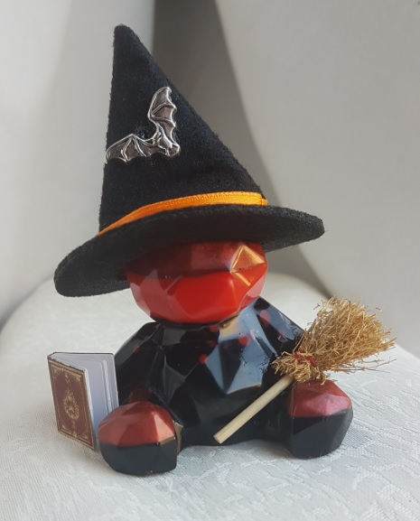 Gorgeous Spell Caster Witch Bear With Book and Broomstick