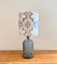 Daria Blue Ikat Style Lampshade & Recycled Glass Table Lamp