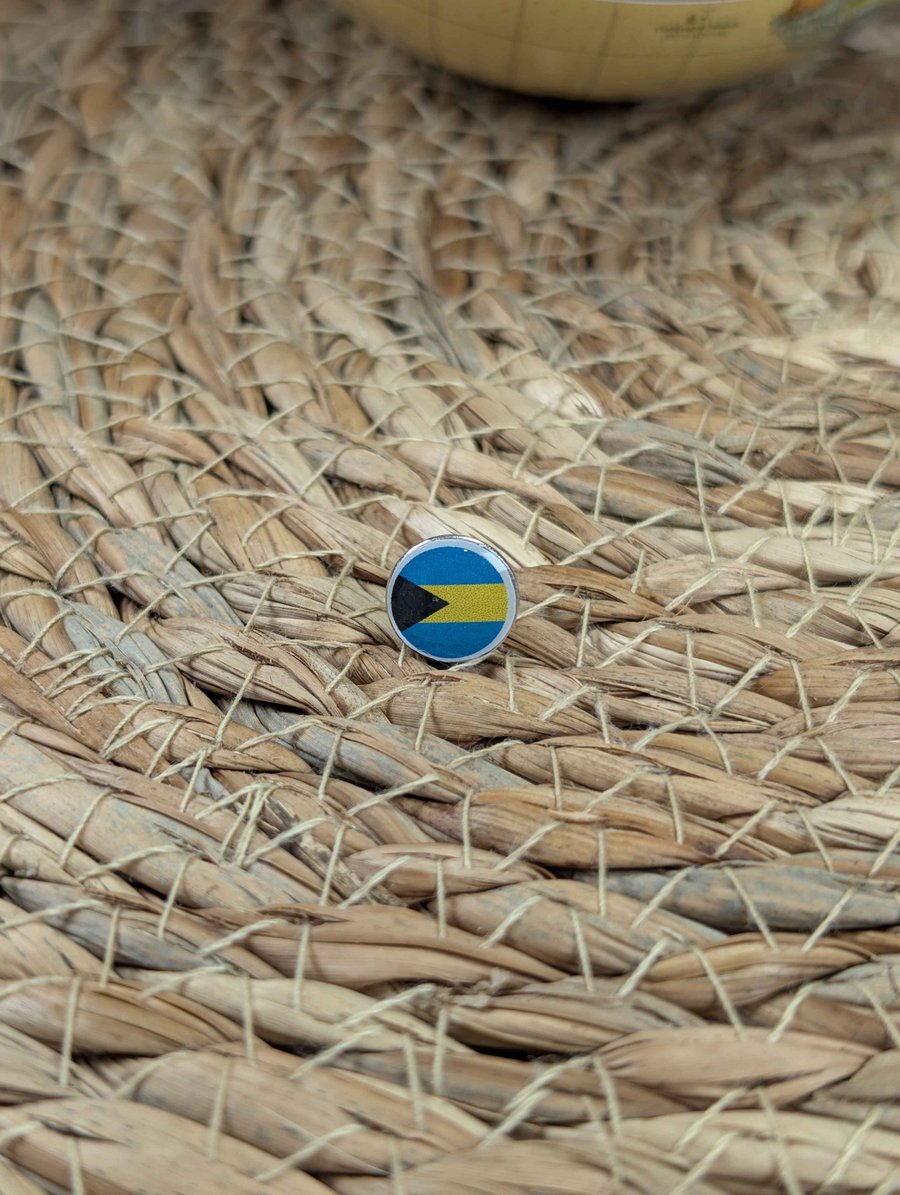 Bahamas Flag Map Pin – Caribbean Travel Map Push Pin for Wooden Maps