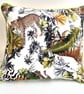 Printed Velvet Jungle Design Cushion Cover 