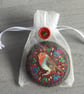 Hand Embroidered Christmas Robin Brooch - Image 5
