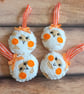 Halloween Felt Mummy hanging decoration hand sewn in wool blend felt. - Image 2