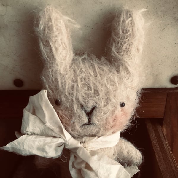 Sweet little Nell mohair Easter bunny rabbit