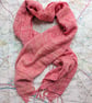 Coral sunset hand woven cotton shawl or scarf