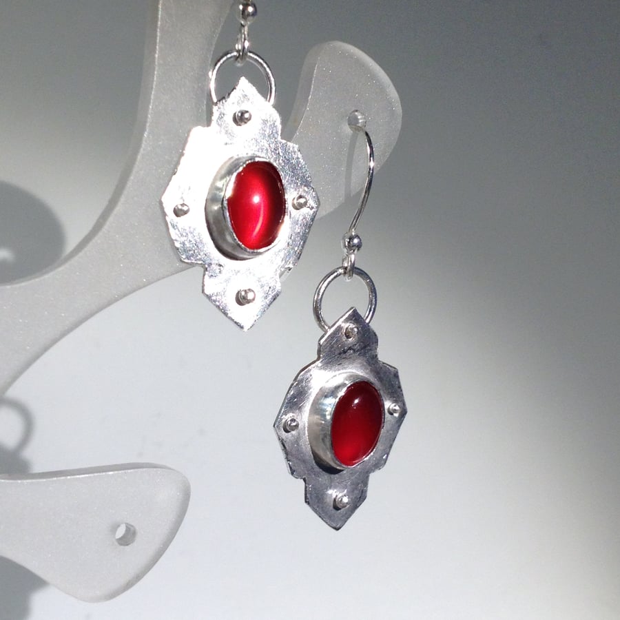 Carnelian and silver earrings
