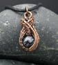 Copper Wire Weave Wrapped Snowflake Obsidian Pendant - Image 4