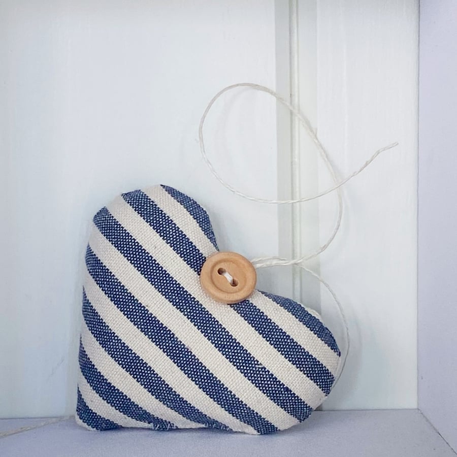 AIRFORCE BLUE STRIPED HEART - lavender or padded, short shape