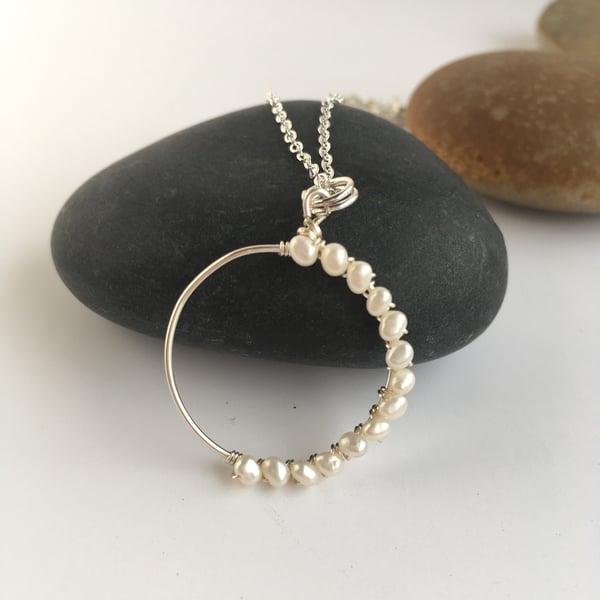 White pearl pendant - made in Scotland. 