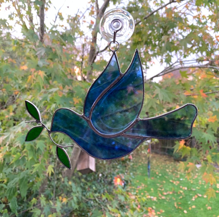 Stained Glass Peace Dove Suncatcher - Handmade ... - Folksy