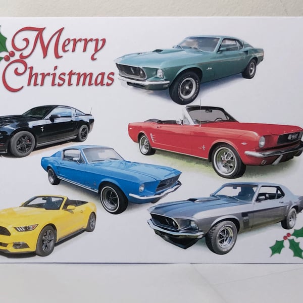 Ford Mustang American Cars - Christmas Cards