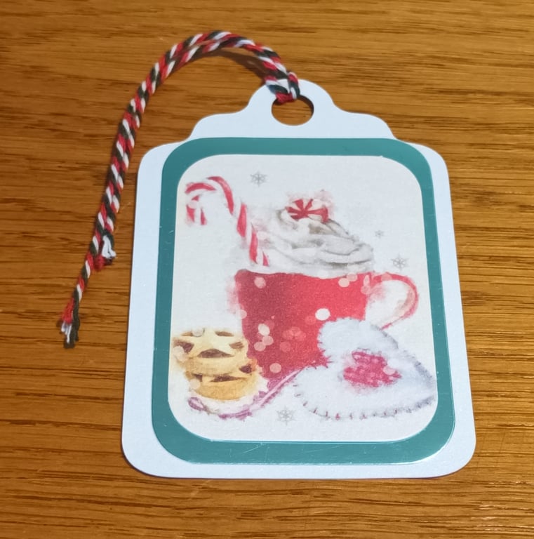 Christmas Gift Tag - Hot Chocolate and Mince pies