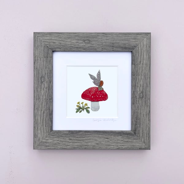 'Woodland Fairy' 5" x 5" Framed Print