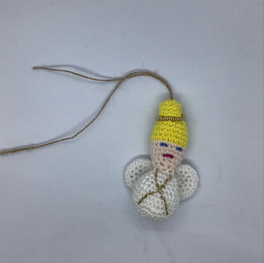 Mini Amigurumi  Crochet Angel hanging decoration