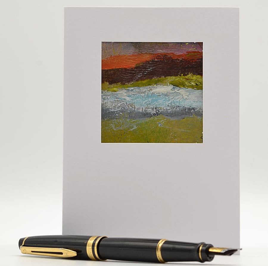 A Hand Painted Card of Remote Landscape.
