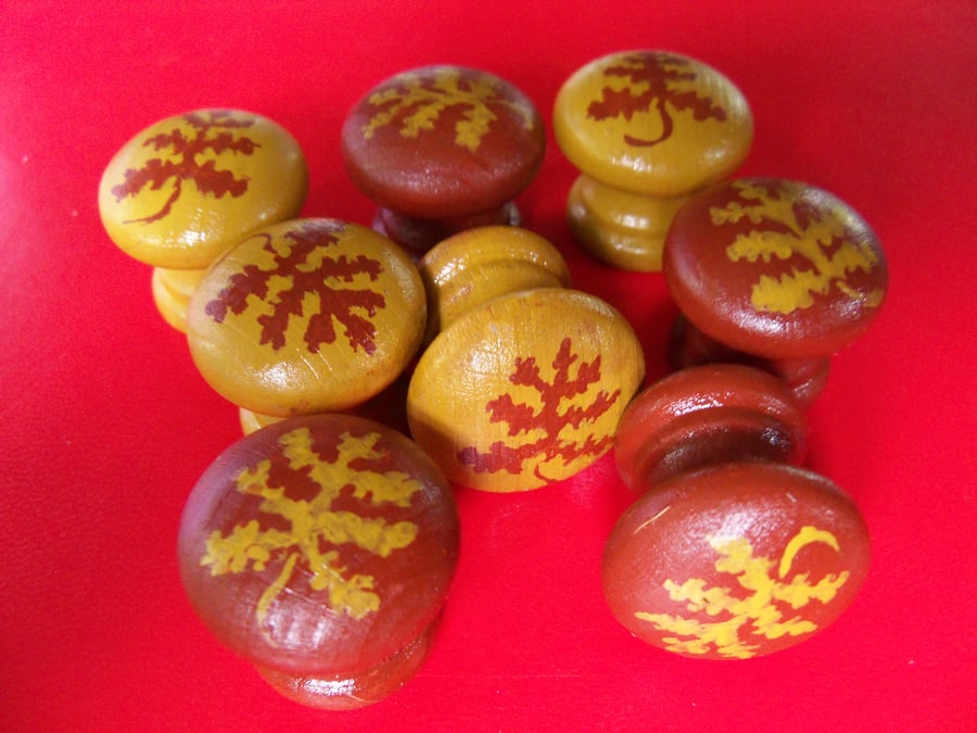 Set of 8 Hand-Painted Handles