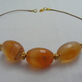 Orange Agate Gemstone Necklace