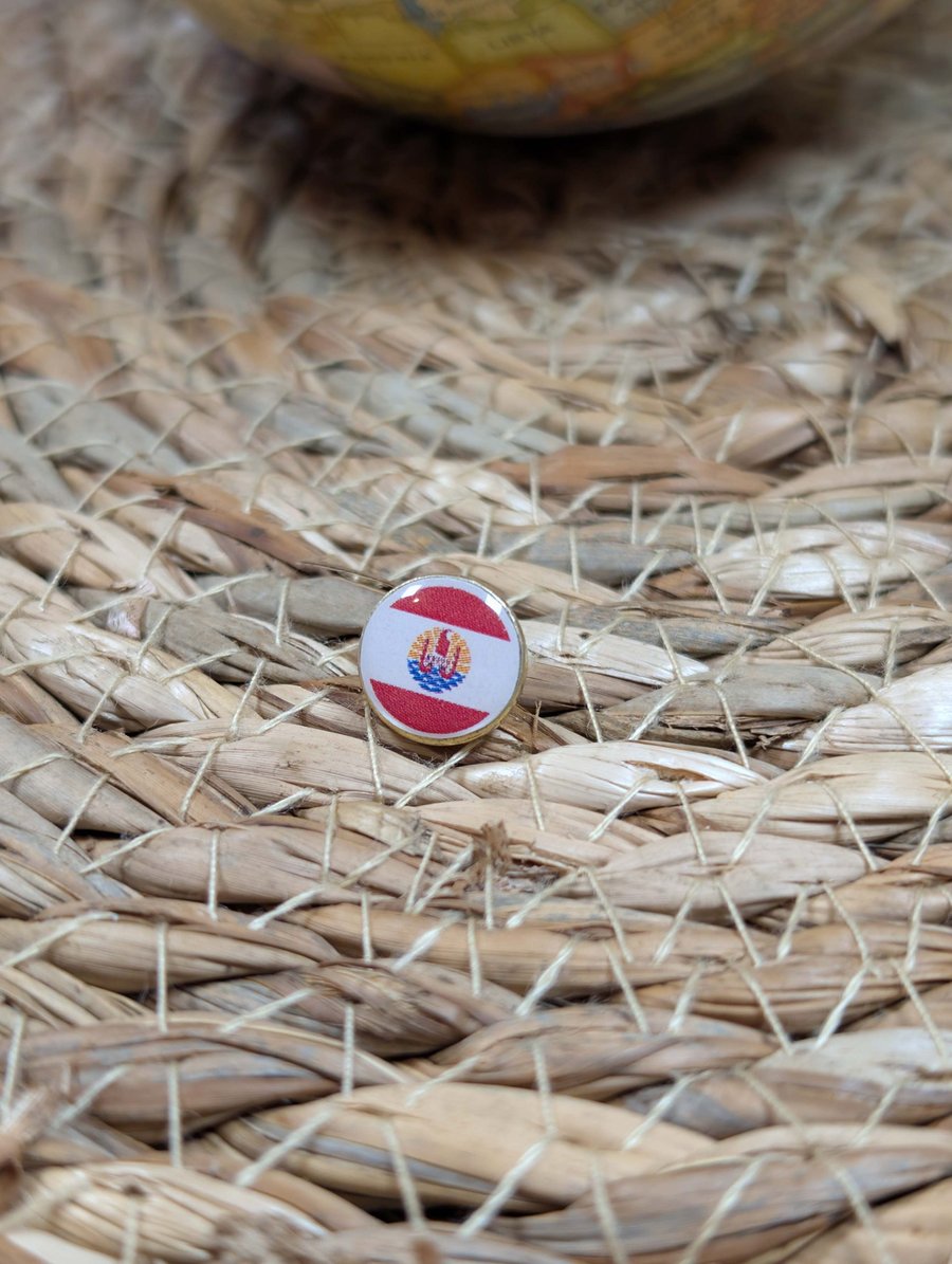 French Polynesia Flag Map Pin – Pacific Travel Map Push Pin for Wooden Maps Pin