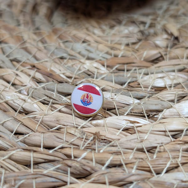 French Polynesia Flag Map Pin – Pacific Travel Map Push Pin for Wooden Maps Pin