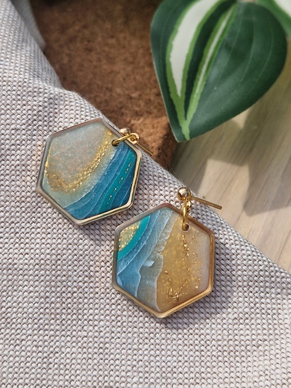 Polymer Clay Earrings: Shoreline 