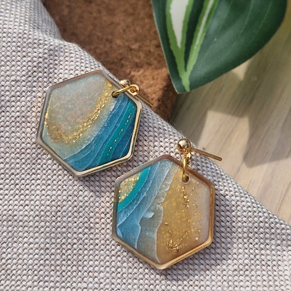 Polymer Clay Earrings: Shoreline 