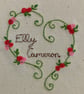Personalised Valentine's Card with Embroidered Botanical Heart and Names - Image 4