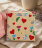 Hand Painted Ceramic Coaster & Matching Keyring Unique Handmade Gift Keepsake - Image 6