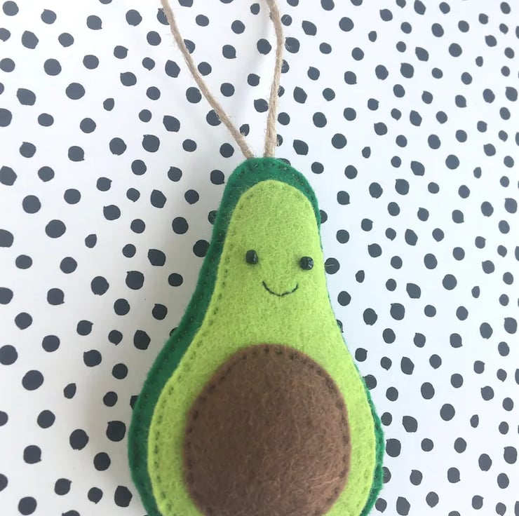 Hanging Avocado Felt Decoration - Cute Green Fr... - Folksy