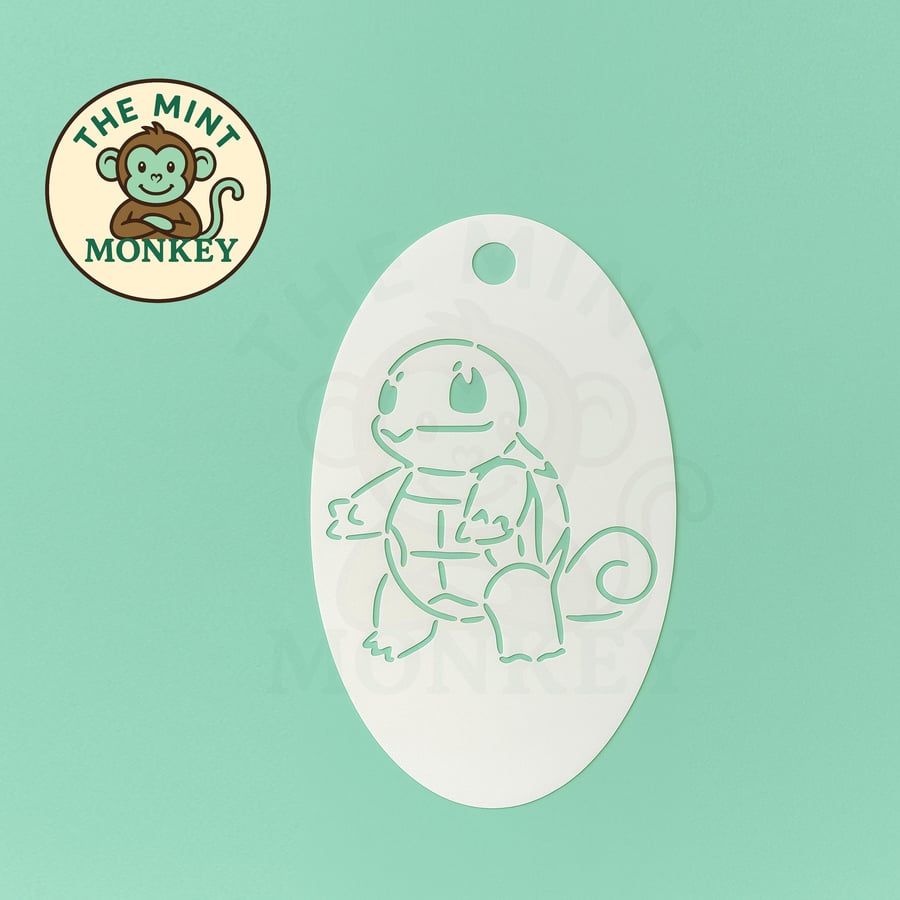Squirtle - Face Paint Stencil - Kids Party - Reusable - cake decorating - fantas