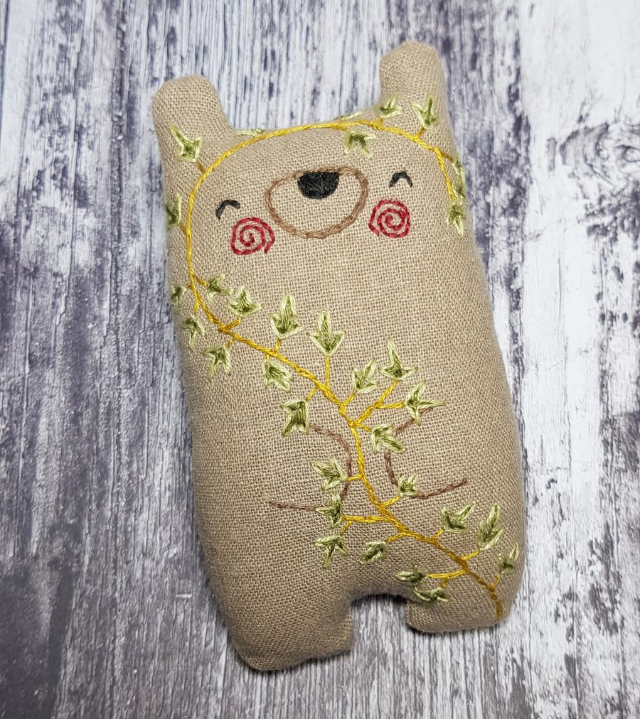 Linen Bear Wrapped in Ivy