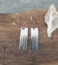 Rectangular seaweed imprint earrings