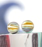 Cornish surfite stud earrings - sunshine yellow and white - Image 1