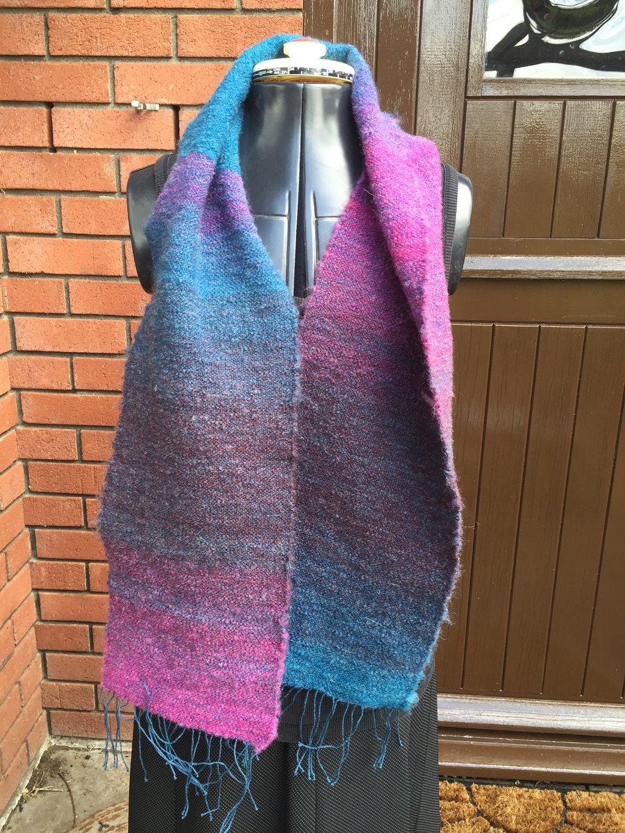 Mohair and Wool Mix Scarf -Sunset