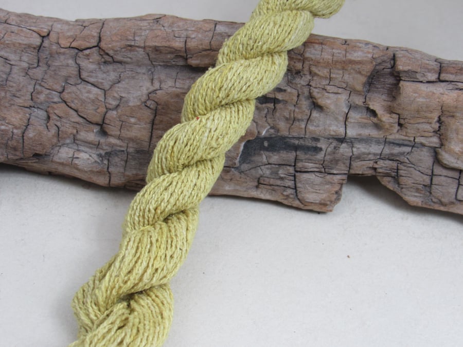 40m Natural Weld Dye Yellow Bourette Noil Silk 2-Ply Thread