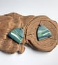 Seascape earrings, Arches, Polymer clay dangles, Blue green earrings, Abstract  - Image 4