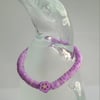 Lilac and white polymer clay bead bracelet