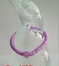 Lilac and white polymer clay bead bracelet