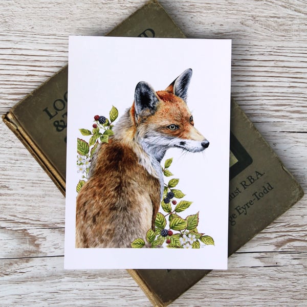 A5 Red Fox Art Print - Scottish wildlife taken from original watercolours
