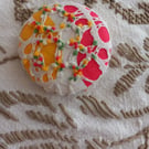 The Marimeko and french knot brooch