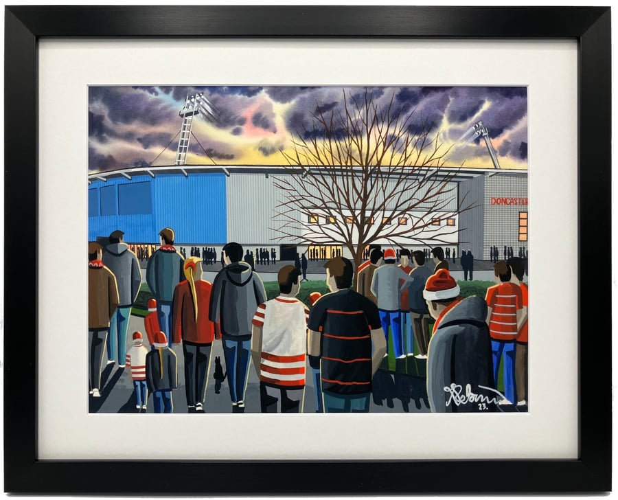 Doncaster, Framed & Unframed Art Print, Rovers Football Club FC, Stadium Gift