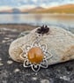 Sterling silver and fossilised coral stone necklace  - Image 1