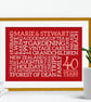 Personalised Ruby Anniversary Word Art - 40 Years - AN404 - Image 3