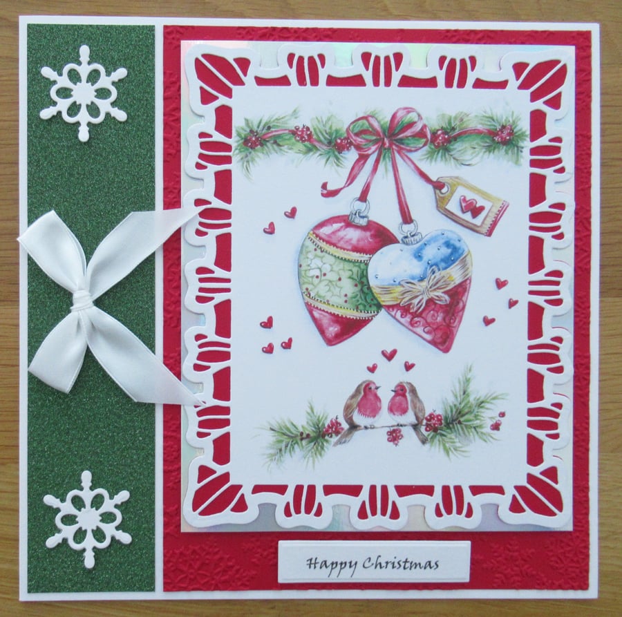 Baubles & Robins - 8x8" Christmas Card