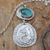 Mermaid Pendant with Blue Apatite Gemstone