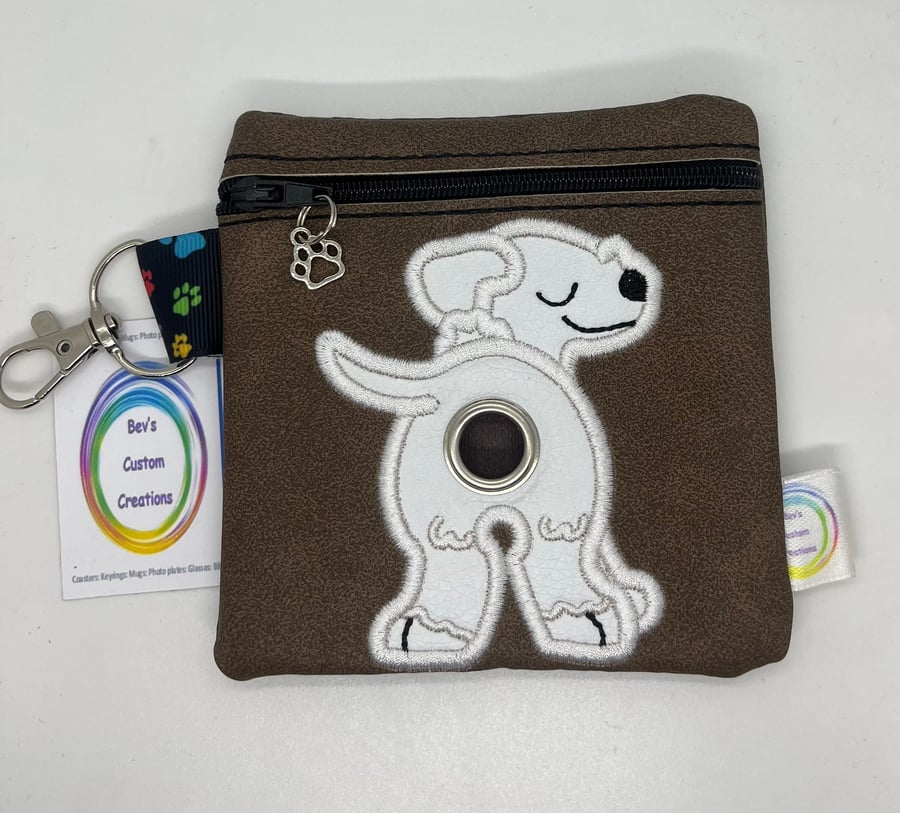 Bedlington Embroidered Poo bag dispenser 