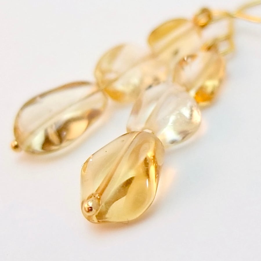 Citrine Nugget Earrings - Handmade In Devon, Free UK Delivery